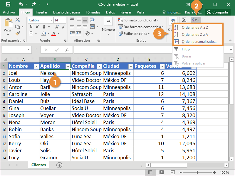 Cómo Ordenar Números En Una Tabla De Excel Aprender Excel 2341